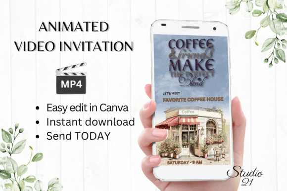 Animated Coffee Invite: Your Modern Design Solution