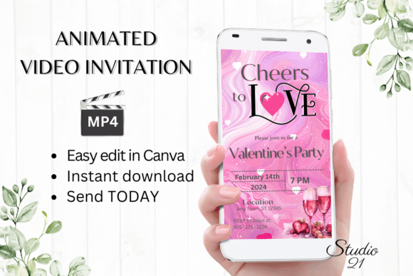 Animated Valentine's Day Invitation: Instant Digital Magic