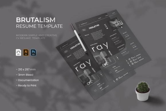 Brutalism - Resume: A Template That Commands Attention