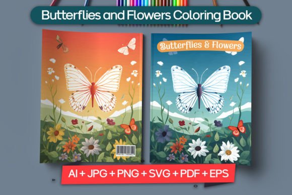 Butterflies and Flowers Coloring Book: A Designer's Template Guide
