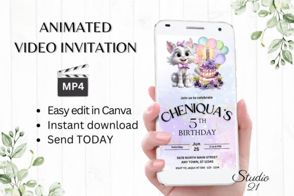 Celebrate Your Feline's Big Day with a Purrfect Digital Invitation