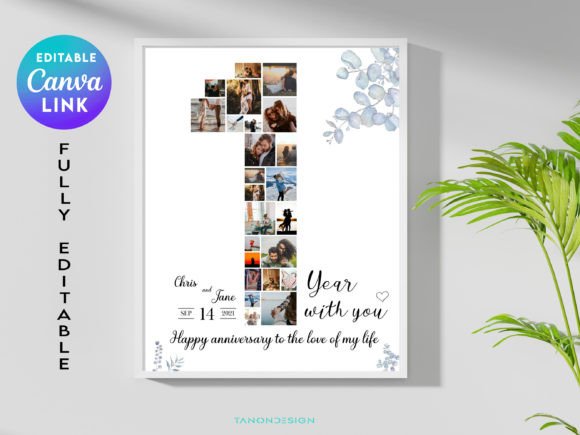 Celebrate Your First Year: The Editable 1st Anniversary Photo Collage