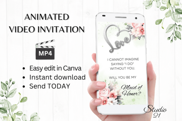 Elegant Pink Rose Maid of Honor Proposal: A Modern Design Asset