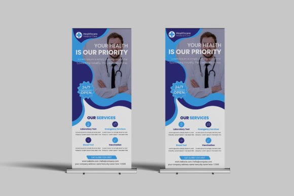 Medical Rollup Banner Design Template: Professional Visual Impact