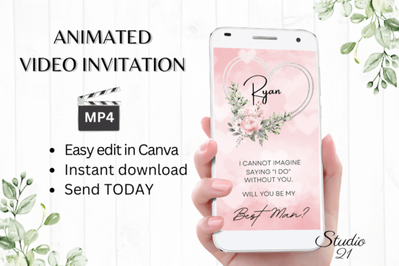 Pink Roses Best Man Proposal: A Modern Script for Elegant Invitations