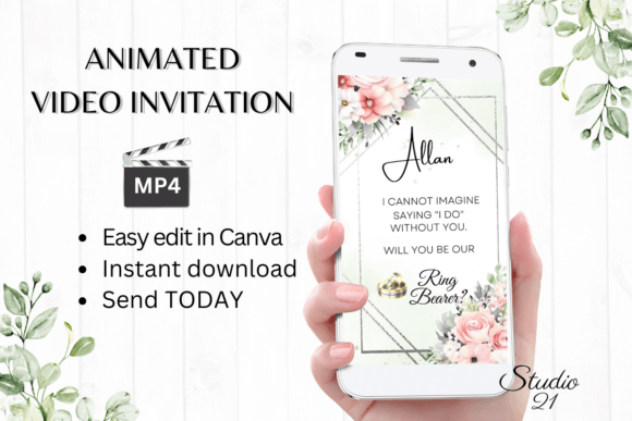 Pink Roses Ring Bearer Proposal: A Digital Invitation Guide