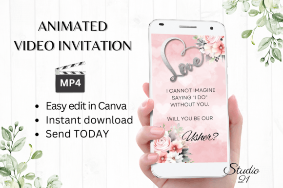 Pink Roses Usher Proposal W3271U: A Digital Invitation Game-Changer