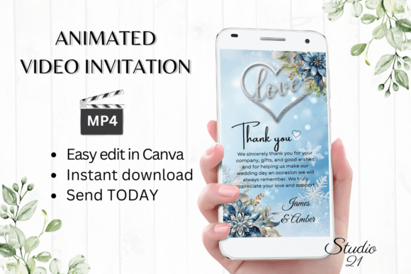 Winter Wedding Thank You W9250TU: A Touch of Frosty Elegance